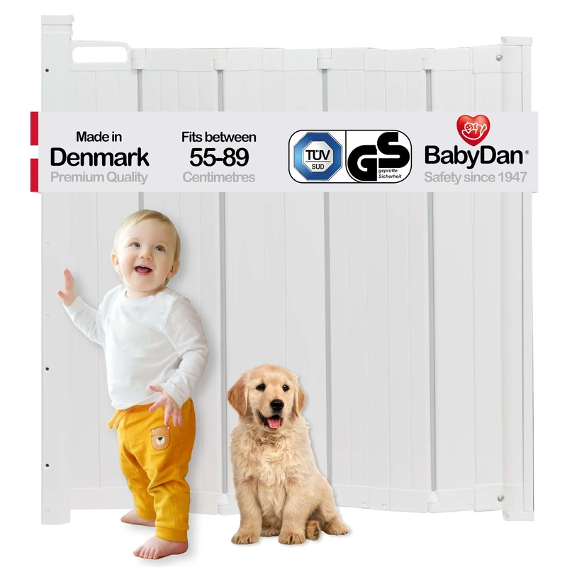 BabyDan Guard Me Auto Retractable Stair Gate - 55-89 cm White