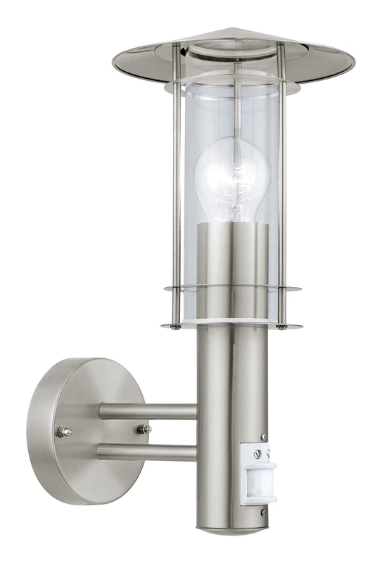 Eglo Outdoor lamp Post Lisio, pier Mount Outside Bollard Light, Electric Garden and Driveway Lighting Made of Stainless Steel and Plastic, Silver, White, E27 Socket, IP44