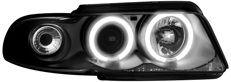 AutoStyle Set Headlights compatible with Audi A4 B5 1995-1998 - Black - incl. Indicators & Halos