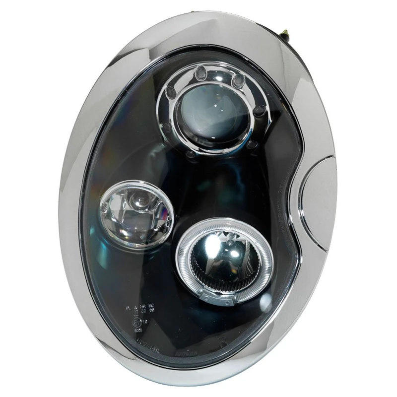 AutoStyle Set Headlights compatible with BMW New Mini R50-R53 2001-2006 - Black - incl. Halos