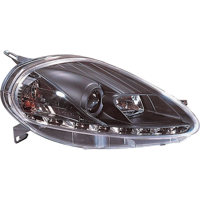 AutoStyle Set Headlights incl. DRL compatible with Fiat Grande Punto 2005-2008 - Black - incl. Levelling Motor