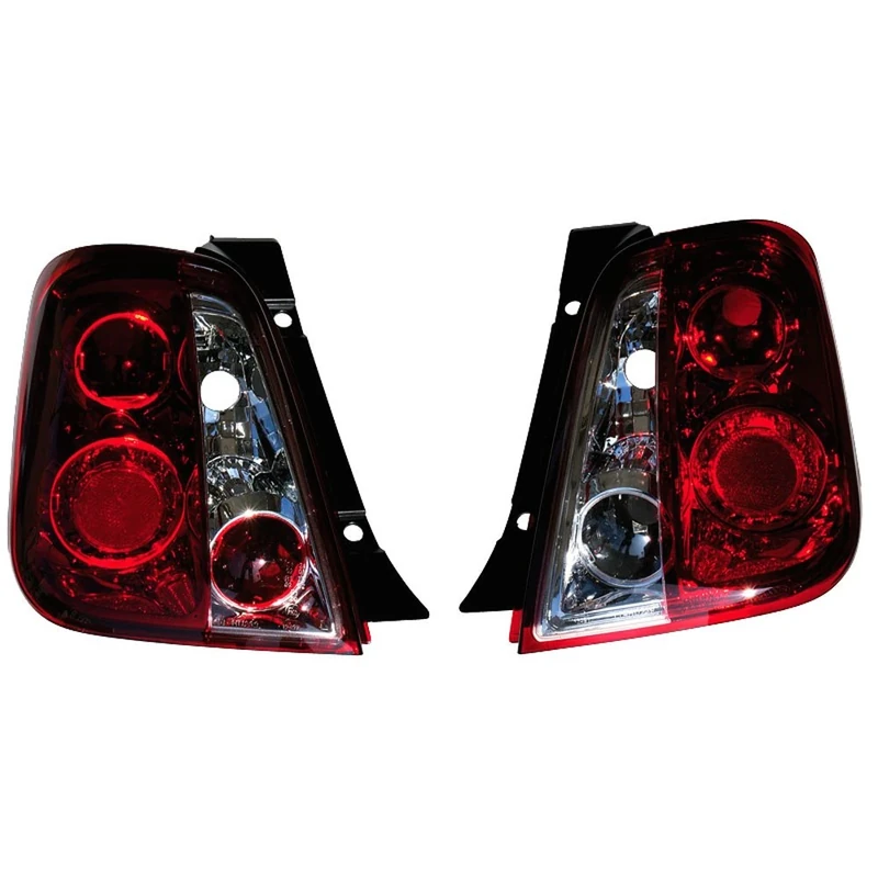 AutoStyle Set Tail Lights compatible with Fiat 500 2007- - Red/Clear