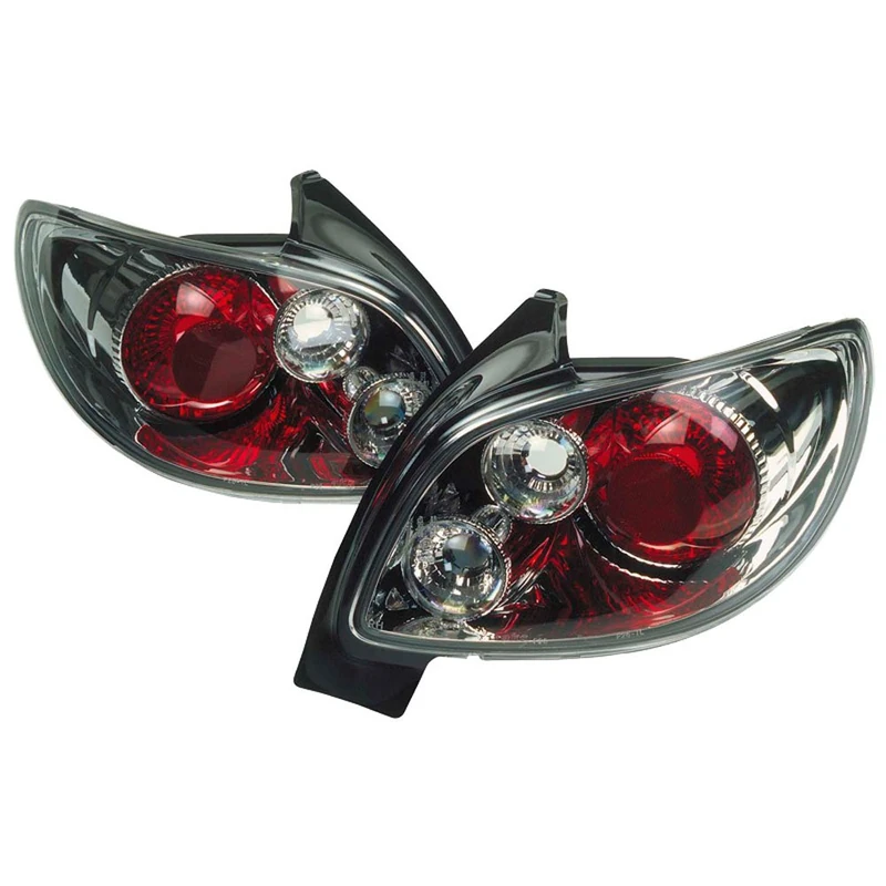 AutoStyle Set Tail Lights compatible with Peugeot 206 CC - Chrome