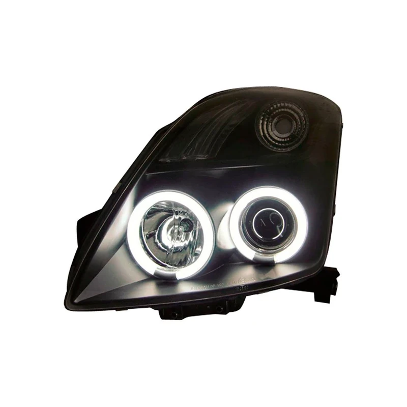 AutoStyle Set Headlights compatible with Suzuki Swift II 2005-2010 - Black - incl. CCFL Halos