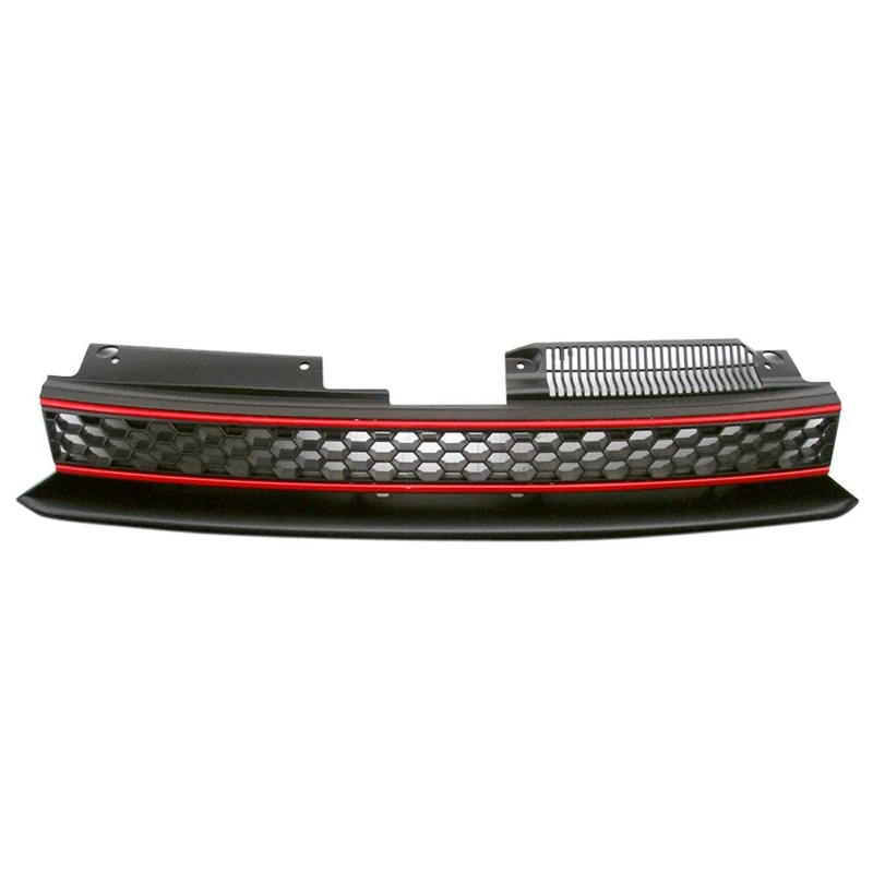 AutoStyle No-Sign Grill compatible with Volkswagen Golf VI GTi 2008-2012 - Black/Red