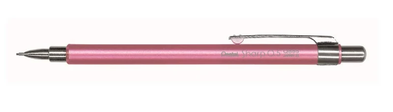Pentel QS55-P Pack of 10 Mini Mechanical Pencils 0.5 mm Pink