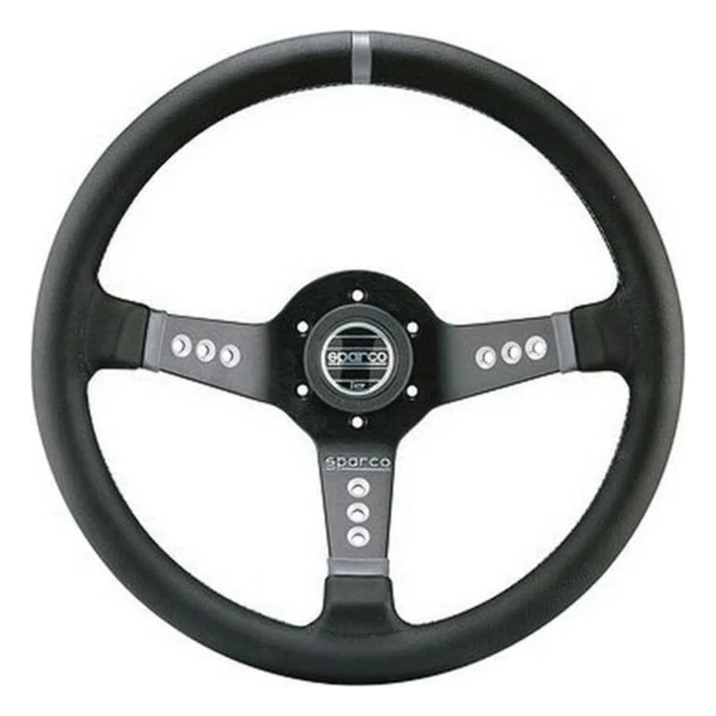 Sparco Universal Steering Wheel L 777 - Black Leather - Diameter 350mm
