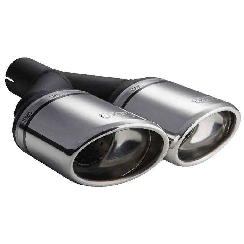 Ulter Sport Exhaust finisher - Double Oval 120x80mm Slanted - Length 250mm - Installation ->50mm - Inox