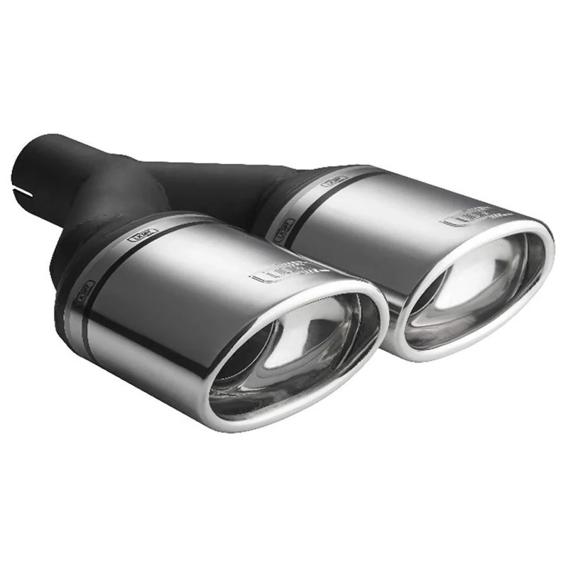 Ulter Sport Exhaust finisher - Double Oval 120x80mm Slanted Type 2 - Length 250mm - Installation ->50mm - Inox