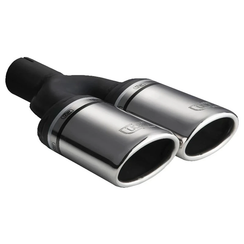 Ulter Sport Exhaust finisher - Double Oval 95x65mm Slanted - Length 200mm (excl. silencer) - Installation ->50mm - Inox
