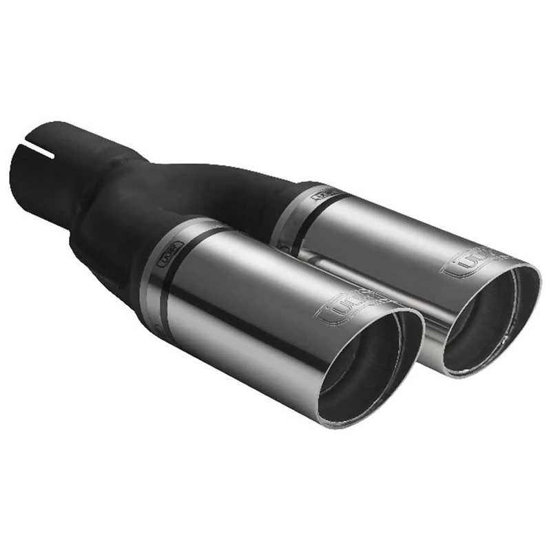 Ulter Sport Exhaust finisher - Double Round Ø60mm Race - Length 220mm - Installation ->50mm - Inox - Image 1