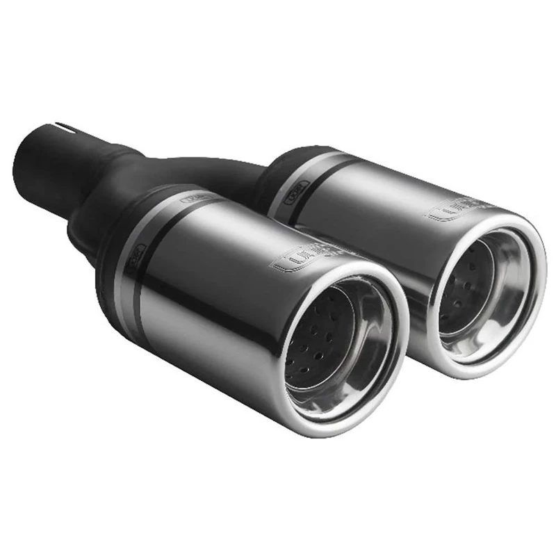 Ulter Sport Exhaust finisher - Double Round Ø80mm - Length 160mm - Installation ->50mm - Inox