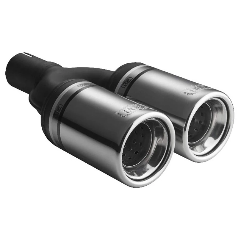 Ulter Sport Exhaust finisher - Double Round Ø80mm - Length 200mm - Installation ->50mm - Inox