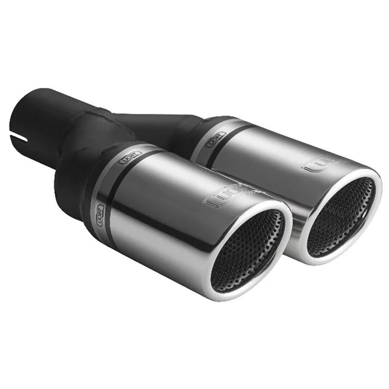 Ulter Sport Exhaust finisher - Double Round Ø90mm RS - Length 225mm - Installation ->50mm - Inox