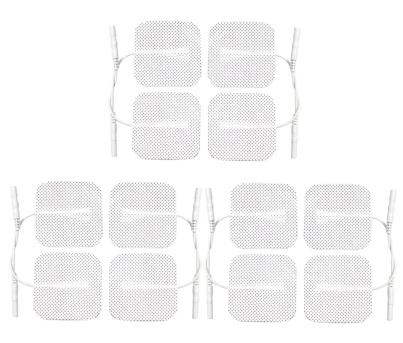 Med-Fit 1 TENS Electrode Pads - 12 Long-Lasting Self-Adhesive Pads (3 Packs of 4) for TENS Machines