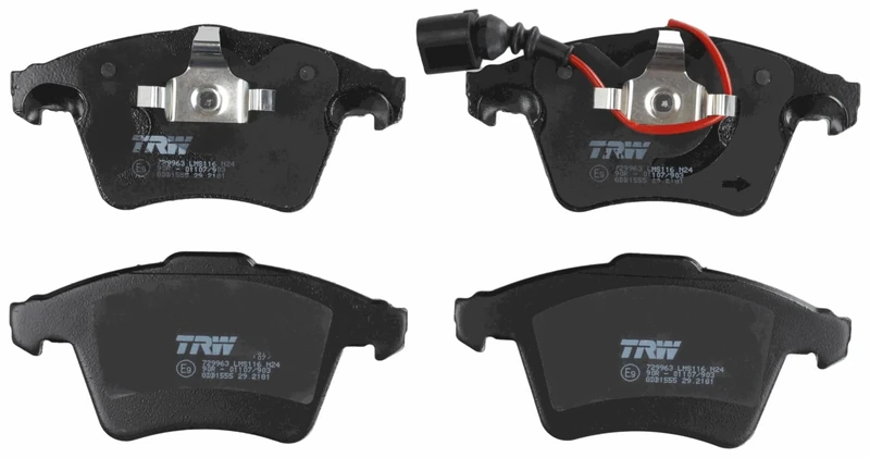 TRW GDB1555 Brake Pad Set of 4 for Volkswagen Transporter MK V Van (7HA, 7HH, 7EA, 7EH) 2003 - Front Axle and other vehicles