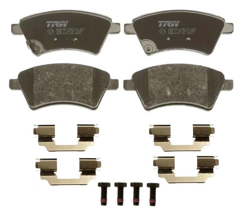 TRW GDB1673 Brake Pad Set of 4 for Suzuki SX4 (EY, GY) 2006 - Front Axle and other vehicles