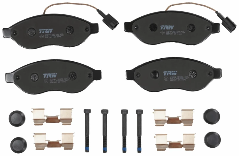 TRW GDB1681 Brake Pad Set of 4 for Peugeot Boxer Van 2006 - Front Axle and other vehicles