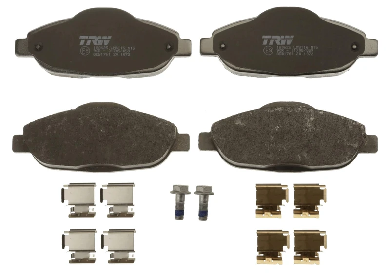TRW GDB1761 Brake Pad Set of 4 for Peugeot 3008 MPV (0U_) 2009-2017 Front Axle and other vehicles