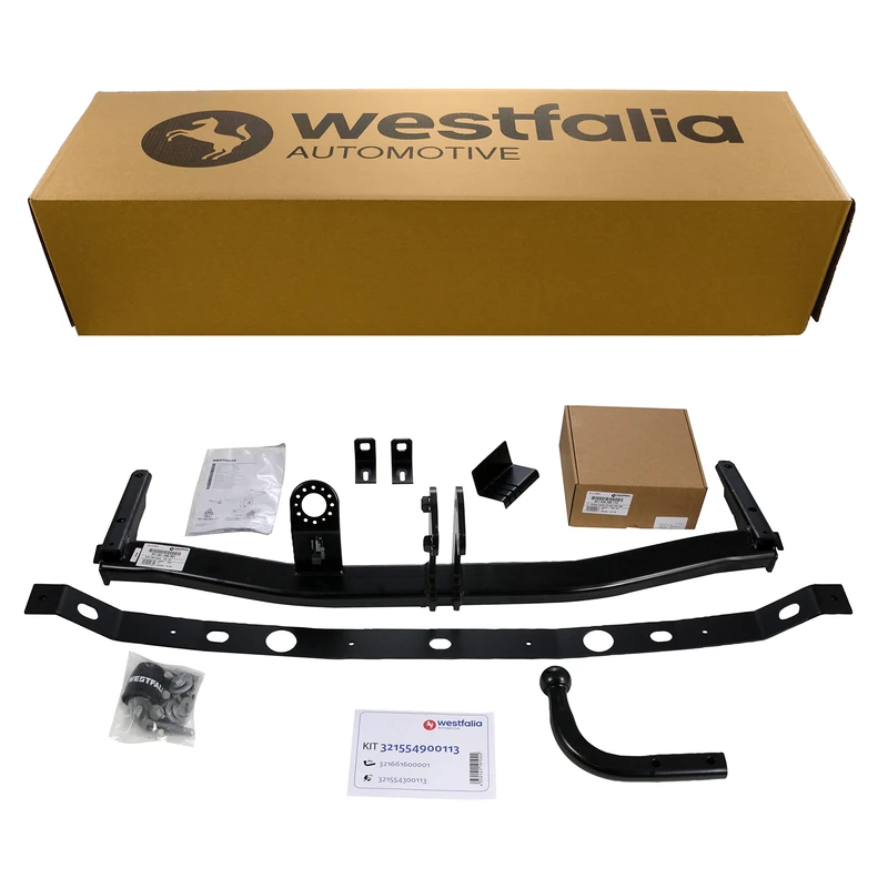 Westfalia Fixed Towbar for VW Caddy 3+4 (including Life, Maxi, Alltrack) (09/2010-09/2020) - Includes 13-pin Vehicle-specific Wiring Kit