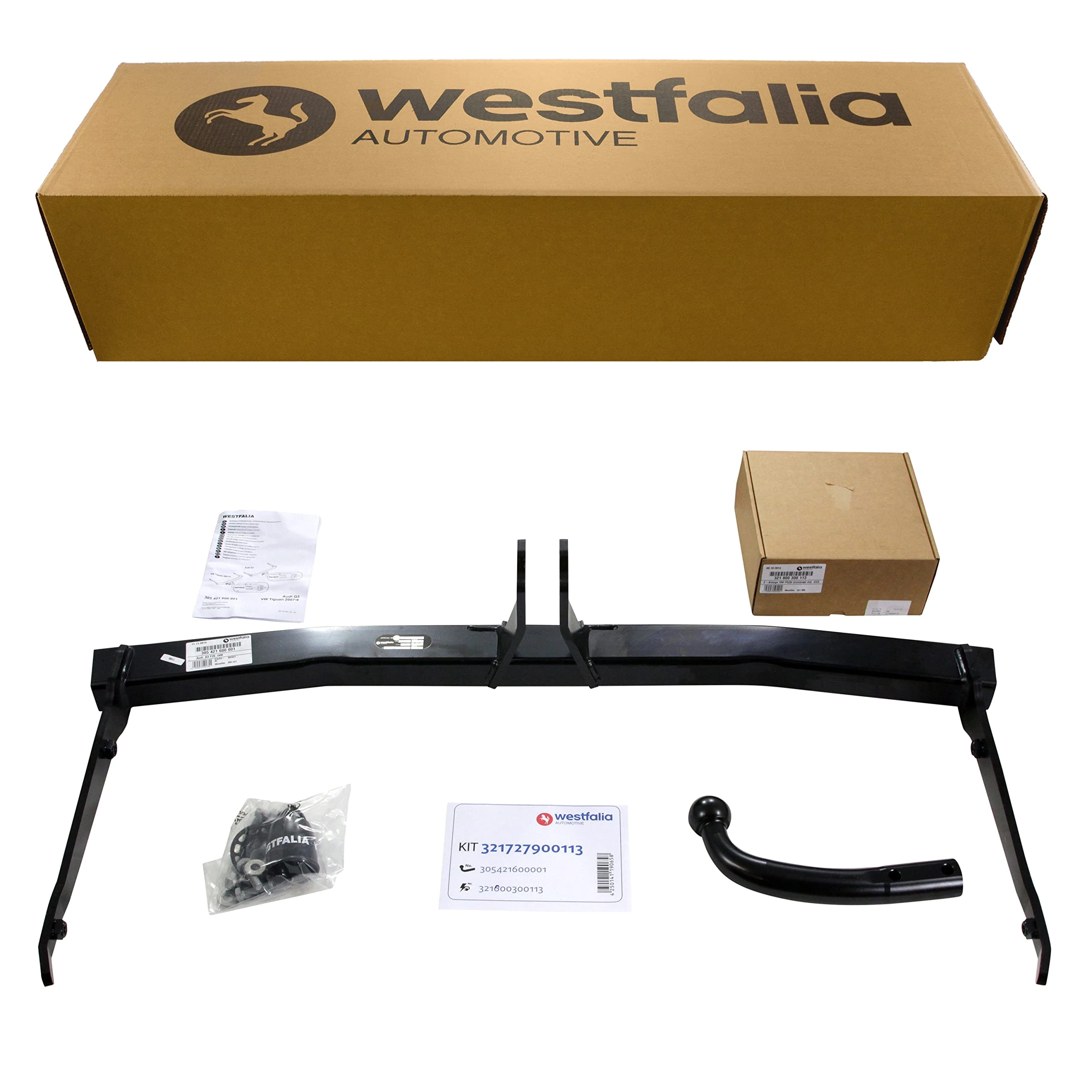 Westfalia Fixed Towbar for VW Tiguan (11/2007-03/2016) - Includes 13-pin Vehicle-specific Wiring Kit