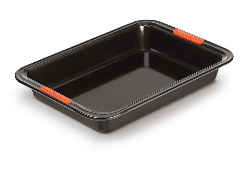 Le Creuset Non-Stick Carbon Steel Bakeware Rectangular Cake Tin, 33 cm, Black, 46079330010000