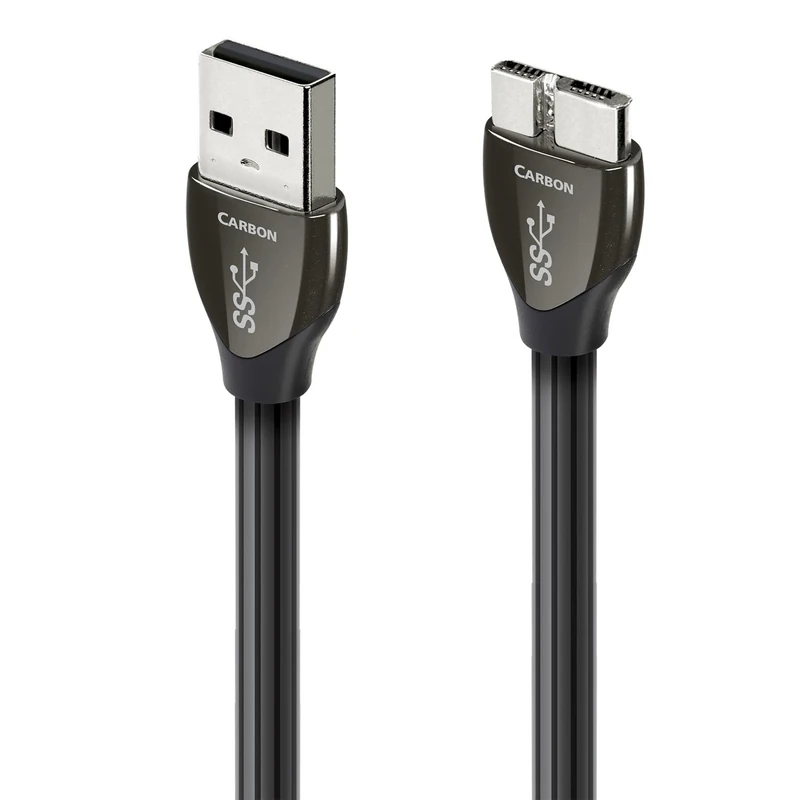 AudioQuest 0.75 m Carbon Micro USB 3.0 USB Cable - 0.75 m, USB A to Micro USB B, Black