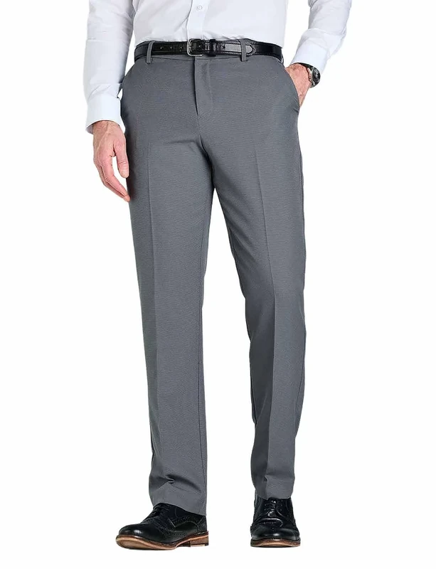 Farah Mens Flex Trouser Pants with Self-Adjusting Waistband Grey 40W x 29L
