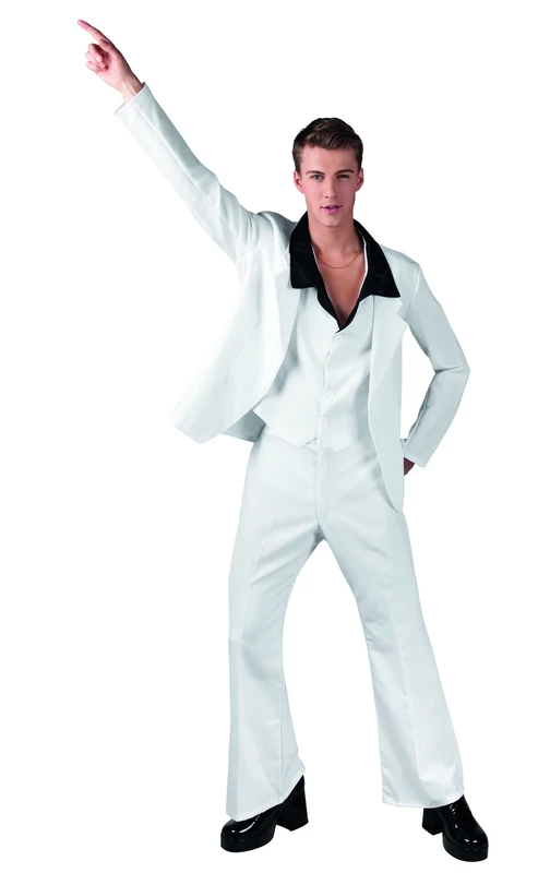 Boland 83536 – Adult Disco Fever Costume, White- Medium 40-42" Chest