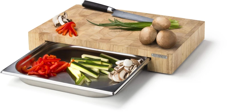 Continenta Rubber Tree Forehead Wood Cutting Board End Grain, Light Brown, One Size