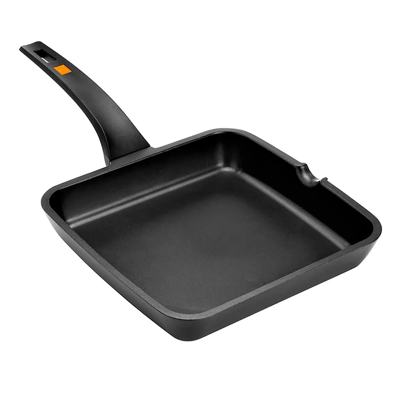 Bra Efficient Aluminium Non Stick Grill Pan - Non-Ribbed (28 x 28cm). Induction Pans Non Stick. Grill Pan for Induction Hob.
