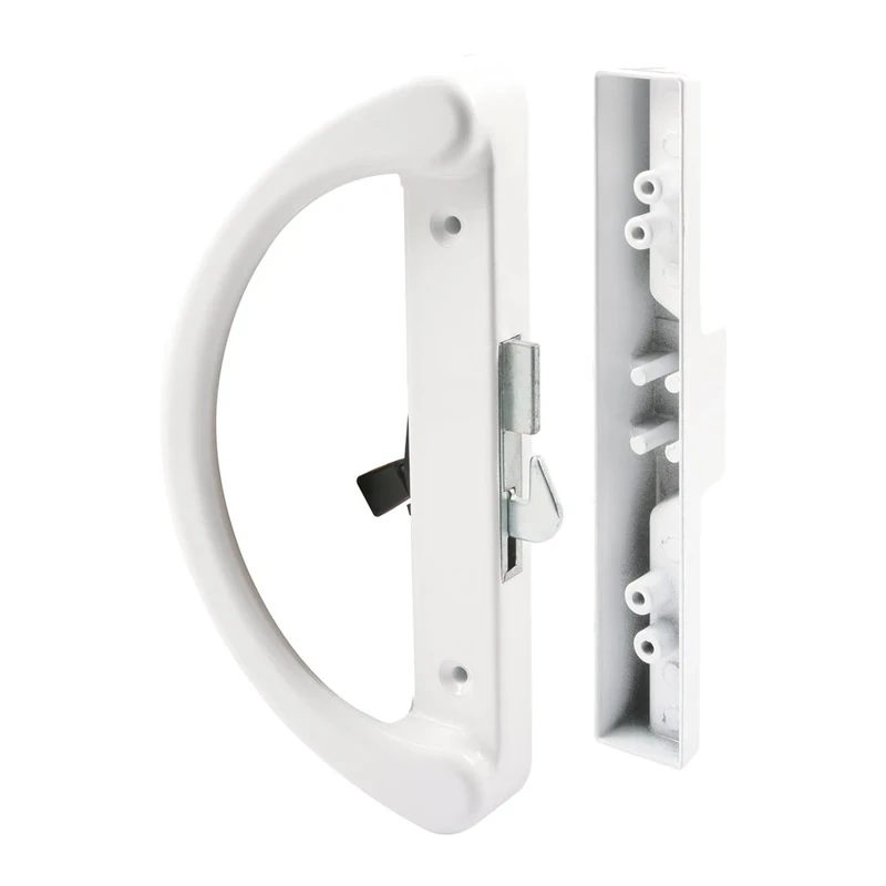 Prime-Line C 1253 Sliding Door Handle, Hook Latch, White
