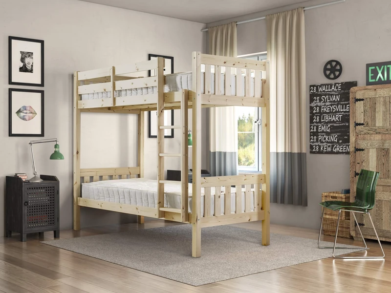 Strictly Beds and Bunks - Cypress Bunk Bed including Sprung Mattresses (15cm), 3ft Single