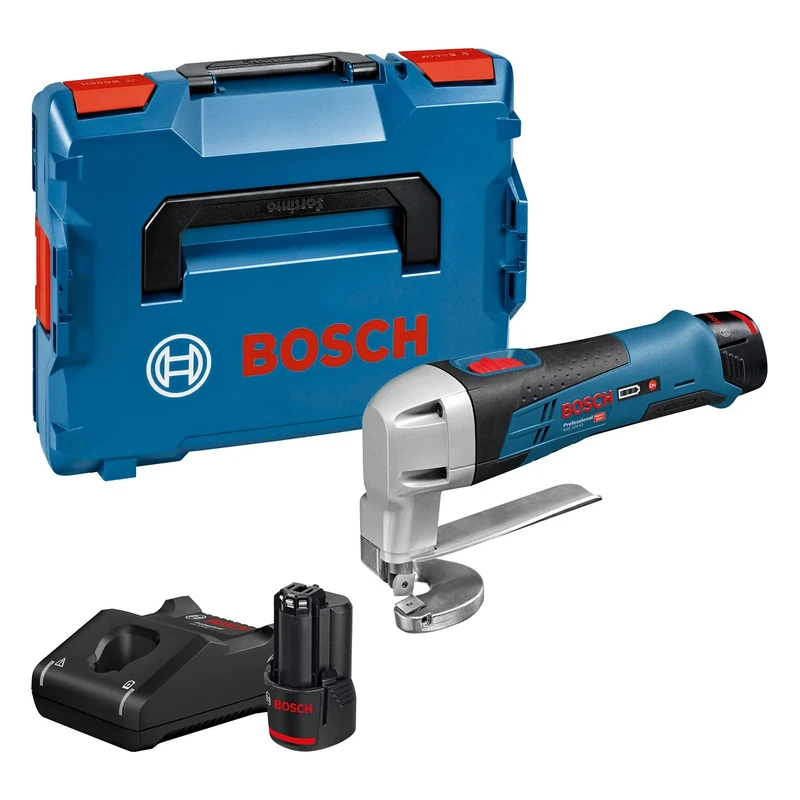 Bosch Professional 12V System GSC 12V-13 cordless metal shears (incl. 2x2.0 Ah battery, GAL 12V-40 quick charger, hex key, L-BOXX 102)