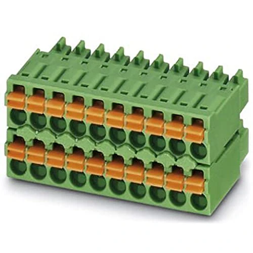 PHOENIX CONTACT FMCD 1.5/7-ST-3.5 PCB Connector 1.5mm² Nominal Cross Section Green 8A 160V 14 Pin FMCD 1.5/..-ST Product Family 3.5mm Pitch Pack of 50