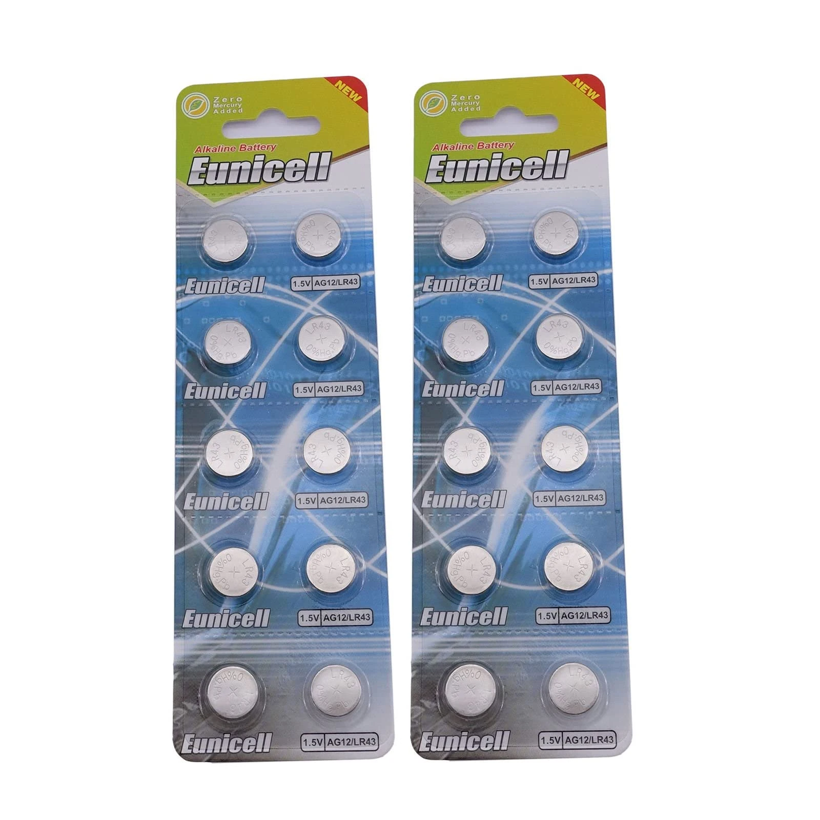 20 X AG12 Alkaline button cell batteries - G12 LR43 LR43SW LR1142 LR1142SW SR1142W 301 386