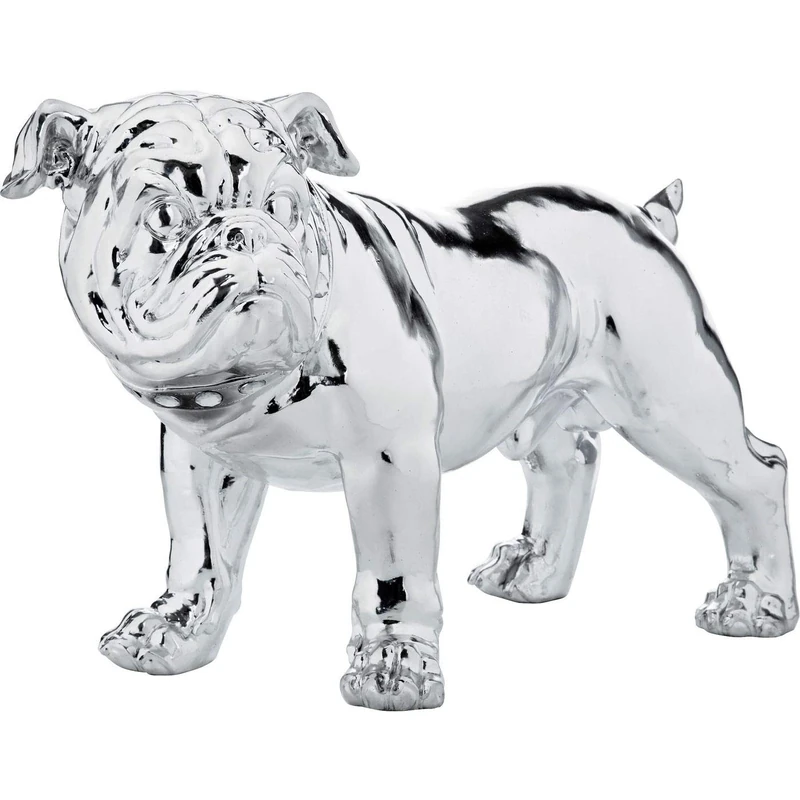 Kare Design Deco Figurine Bulldogge Silver Smart 42cm - Image 1