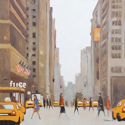 The Art Group Jon Barker 7th Avenue New York Canvas Print, Multi-Colour, 60 x 60 cm