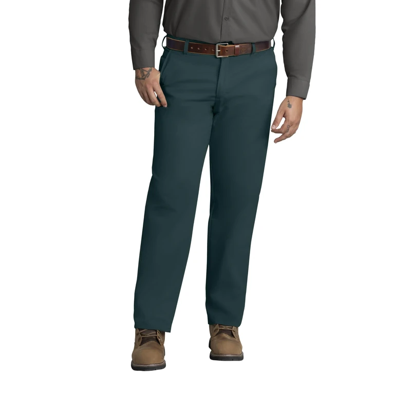 Red Kap Men's Stain Resistant, Flat Front Work Pants, Spruce Green, 48W x 30L