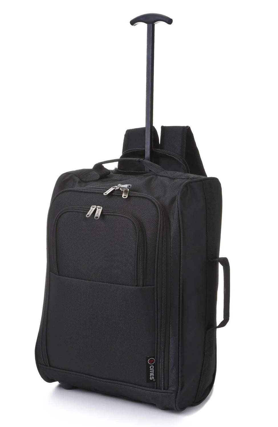 5 Cities 21"/55cm Backpack Trolley Bag Carry On Lightweight Travel Cabin Approved with Shoulder Straps Wheels Suit Case Hand Luggage with 2 Year Warranty