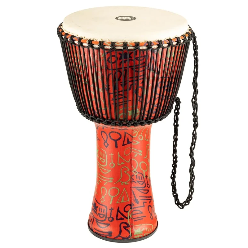 Meinl Percussion Rope Travel Djembe - Very Large Handdrum - With Goat Head - Diameter 14 Inches - Plastic, Multicoloured (PADJ1-XL-G)