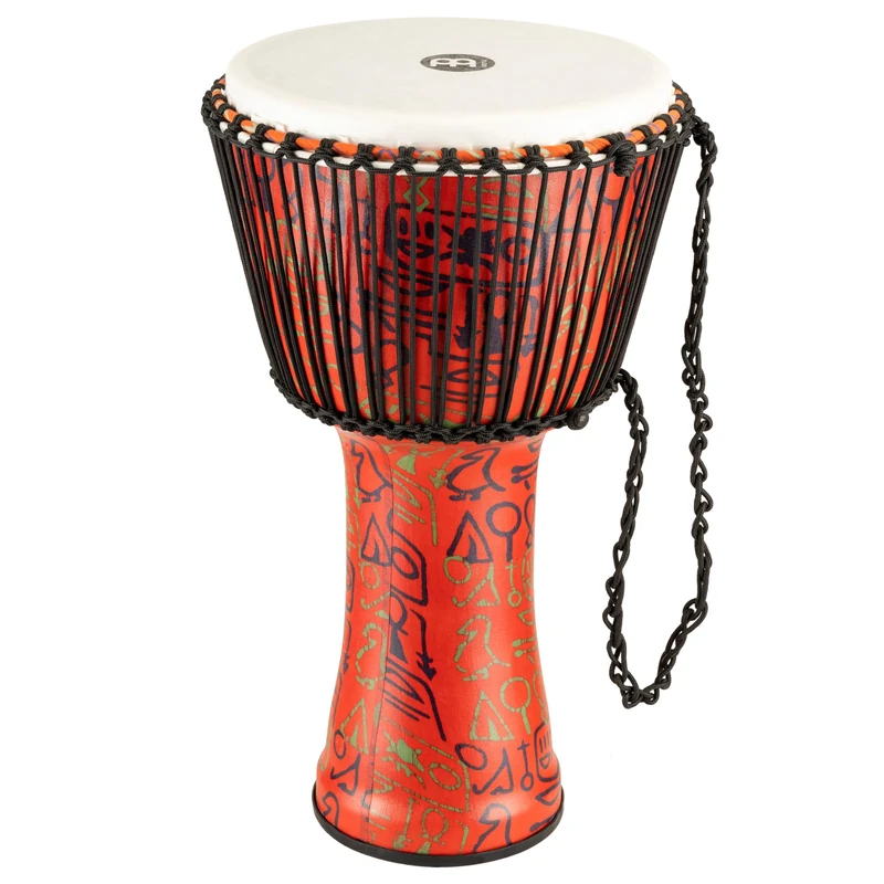 Meinl Percussion Rope Travel Djembe - Very Large Handdrum - With Nylon Ropes - Diameter 14 Inches - Plastic, Multicoloured (PADJ1-XL-F)