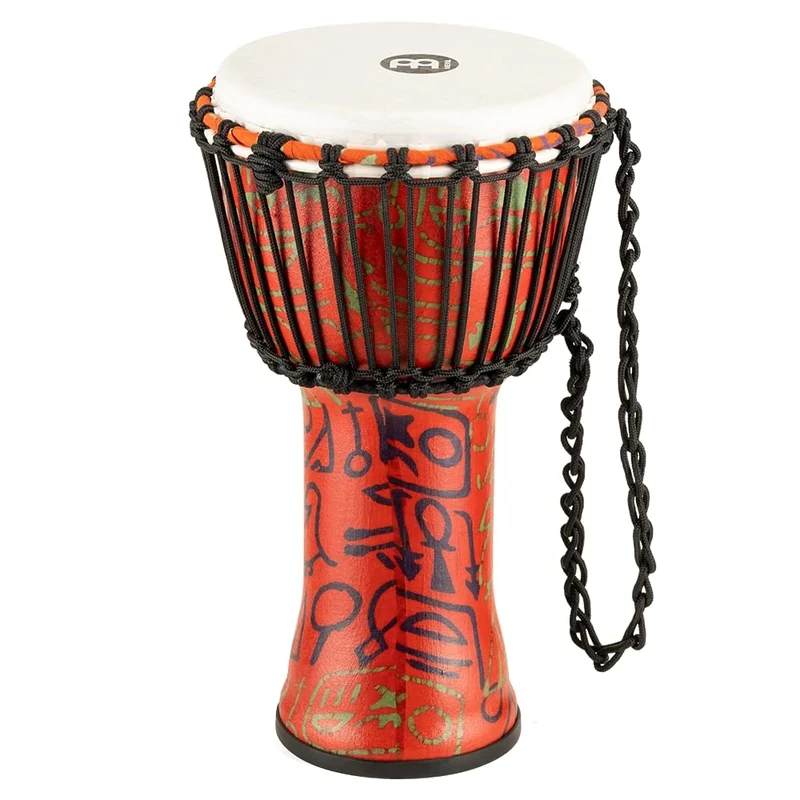 Meinl Percussion Rope Travel Djembe - Small Handdrum - With Nylon Ropes - Diameter 8 Inches - Plastic, Multicoloured (PADJ1-S-F)
