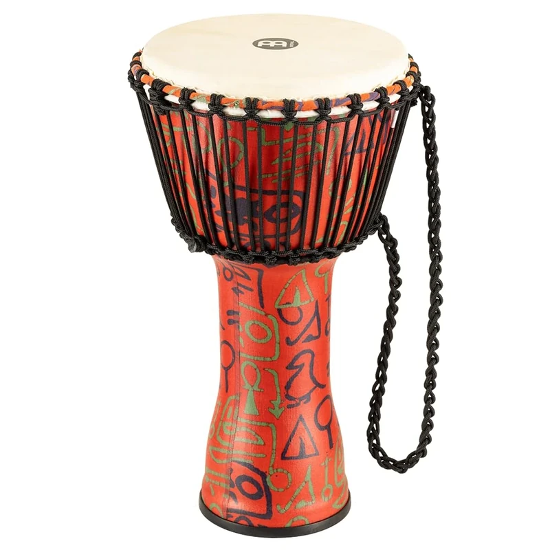 Meinl Percussion Rope Travel Djembe - Medium Sized Handdrum - With Goat Head - Diameter 10 Inches - Plastic, Multicoloured (PADJ1-M-G)