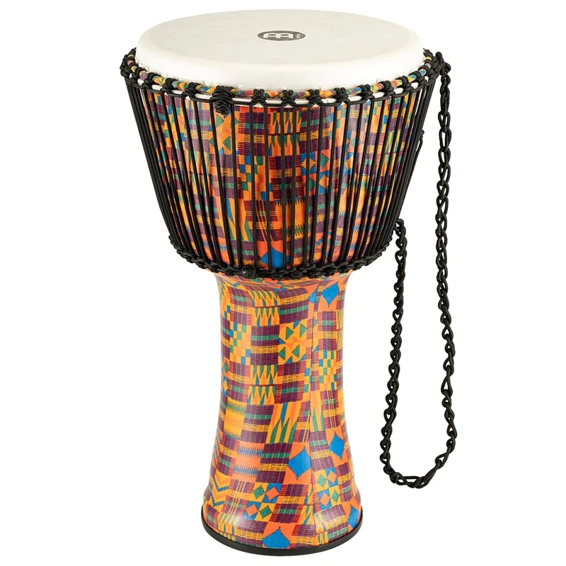 Meinl Percussion Rope Travel Djembe - Very Large Handdrum - With Nylon Ropes - Diameter 14 Inches - Plastic, Multicoloured (PADJ2-XL-F)
