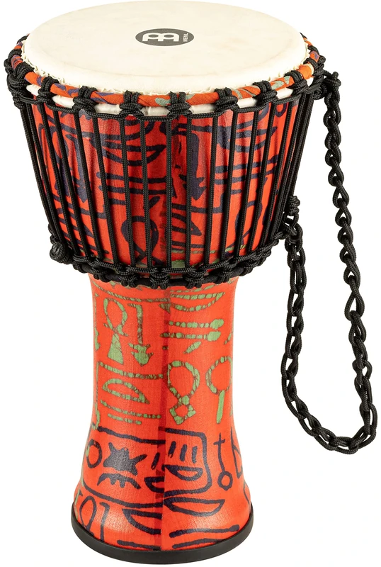 Meinl Percussion Rope Travel Djembe - Small Handdrum - With Goat Head - Diameter 8 Inches - Plastic, Multicoloured (PADJ1-S-G)