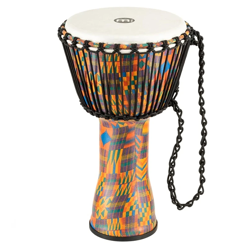 Meinl Percussion Rope Travel Djembe - Medium Sized Handdrum - With Nylon Ropes - Diameter 10 Inches - Plastic, Multicoloured (PADJ2-M-F)