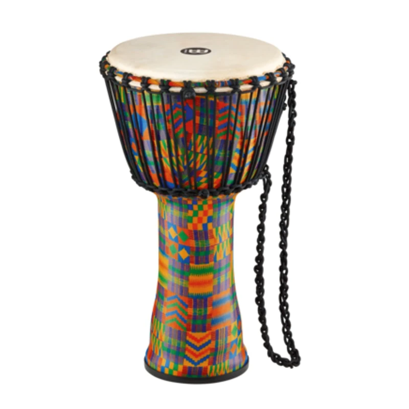 Meinl Percussion Rope Travel Djembe - Medium Sized Handdrum - With Goat Head - Diameter 10 Inches - Plastic, Multicoloured (PADJ2-M-G)