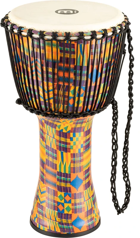 Meinl Percussion Rope Travel Djembe - Large Handdrum - With Goat Head - Diameter 12 Inches - Plastic, Multicoloured (PADJ2-L-G)