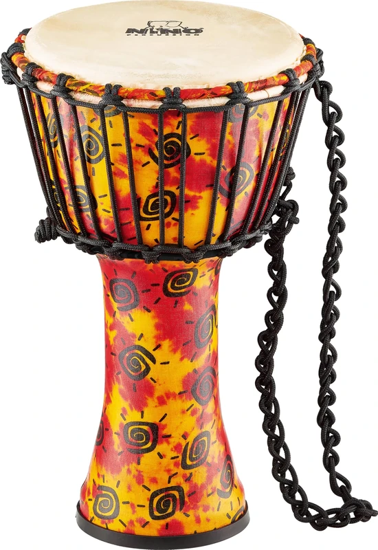 Nino Percussion Rope Tuned Djembe - Very Large Musical Instrument for Children from 5 years - With Goat Skin - Plastic, Multicolored (NINO-PDJ1-M-G)